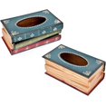 thumbnail image 5 of Caja De Pañuelos Retro Libro Soporte De Papel Almacenamiento De Papel De Madera Para La Decoración Del Hogar - Azul, 5 of 5