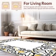 thumbnail image 2 of ODIKA 4'x6' Machine Washable Non-Slip Area Rug, Modern Metallic Swirls Black and Gilded High Traffic Rug, Gold, 289351, 2 of 7