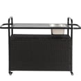 thumbnail image 4 of Outdoor Bar Table With Lockable Wheels, Steel Top & Wicker Cabinet Ideal For Garden, Poolside & Backyard Entertaining, 4 of 8