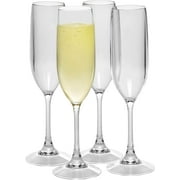 Unbreakable Champagne Glasses: 100% Tritan - Shatterproof, Reusable, Dishwasher Safe (Set of 4) by D'Eco