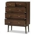 thumbnail image 3 of Bowery Hill Contemporary 5 Drawer Chest in Brown, 3 of 10