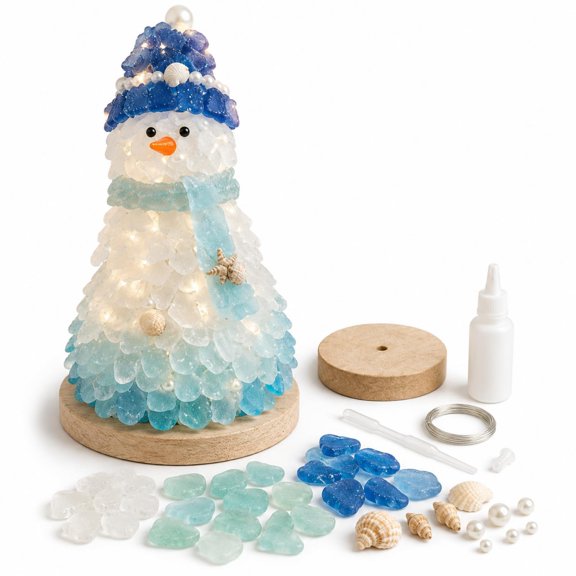DIY 3D Sea Glass Art Kit for Adults, 11 Coastal Christmas DIY Designs