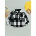 thumbnail image 2 of Bagilaanoe Toddler Baby Boy Flannel Shirts Jacket Plaid Long Sleeve Single-Breasted Shacket with Pockets 6M 12M 18M 24 3T Kids Fall Casual Outwear, 2 of 8