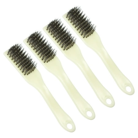 

Uxcell 6-Row Scrub Groove Detail Corner Gap Cleaner Steel Wire Cleaning Brush White 4Pcs
