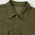 thumbnail image 6 of Yusimy Men's Corduroy Shirt Solid Color Long Sleeve Button Down with Chest Pocket Casual Retro Classic Workwear Urban Stylish Vintage, 6 of 9
