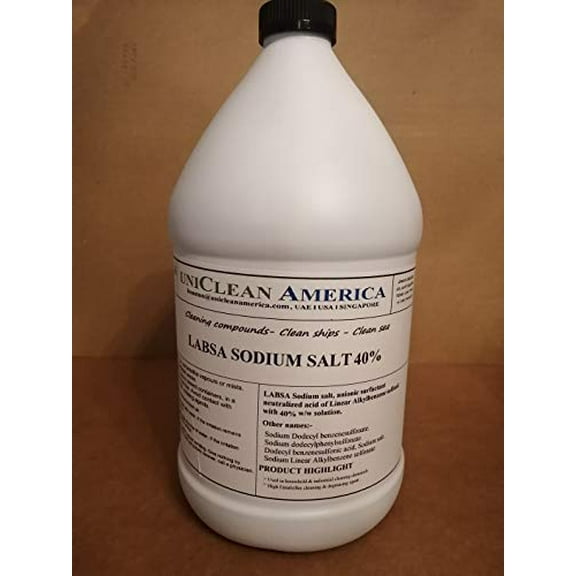 Linear alkylbenzene sulfonate sodium salt 40% I Sodium Linear Alkylbenzene Sulfonate solution I Sodium Dodecylbenzene sulfonate I size : 128 fl oz