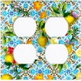 thumbnail image 3 of Metal Light Switch Plate Cover Colorful Floral Fruit Tile Pattern TIL011, 3 of 13