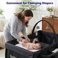 thumbnail image 2 of SACVON Baby Playard with Detachable Infant Bassinet and Changing Table, Foldable Travel Play Yard with Storage Basket and Wheels,Black, 2 of 7