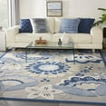 thumbnail image 5 of 8â€™ x 11' Blue and Gray Indoor Outdoor Area Rug, 5 of 7