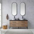 thumbnail image 2 of Trento 60" Double Concrete Sink Bath Vanity in North American Oak with Mirror, 2 of 12