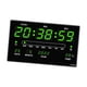 thumbnail image 1 of Reloj de pared con calendario de fecha y temperatura, relojes de electrónicos con pantalla LED hogar/la verde, 1 of 9