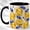 Black, variant on Crystal Lemon Coffee Mug, Blue Leaf Mug, Ceramic 11 oz