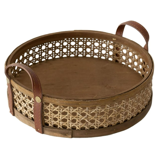 Cesta de ratán tejida a mano para almacenar café, ideal para la cena con aroma a chocolate. Marrón S