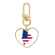 thumbnail image 1 of Maine Estados Unidos mapa estrellas rayas bandera forma Llavero de metal en forma de corazón dorado, 1 of 3