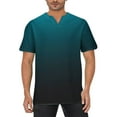 thumbnail image 2 of S-5X Big & Tall T-Shirts for Men Plus Size Short Sleeve V Neck Tshirts Mens Casual Pullover Gradient Printed Loungewear Beach Tees Tops, 2 of 5
