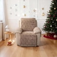 thumbnail image 5 of CJC Plush Recliner Chair Cover, Lazy Boy Chair Cover, Soft Washable Recliner Cover with Anti-Slip Elastic Straps, Pet-Friendly & Machine Washable, Khaki, 5 of 11