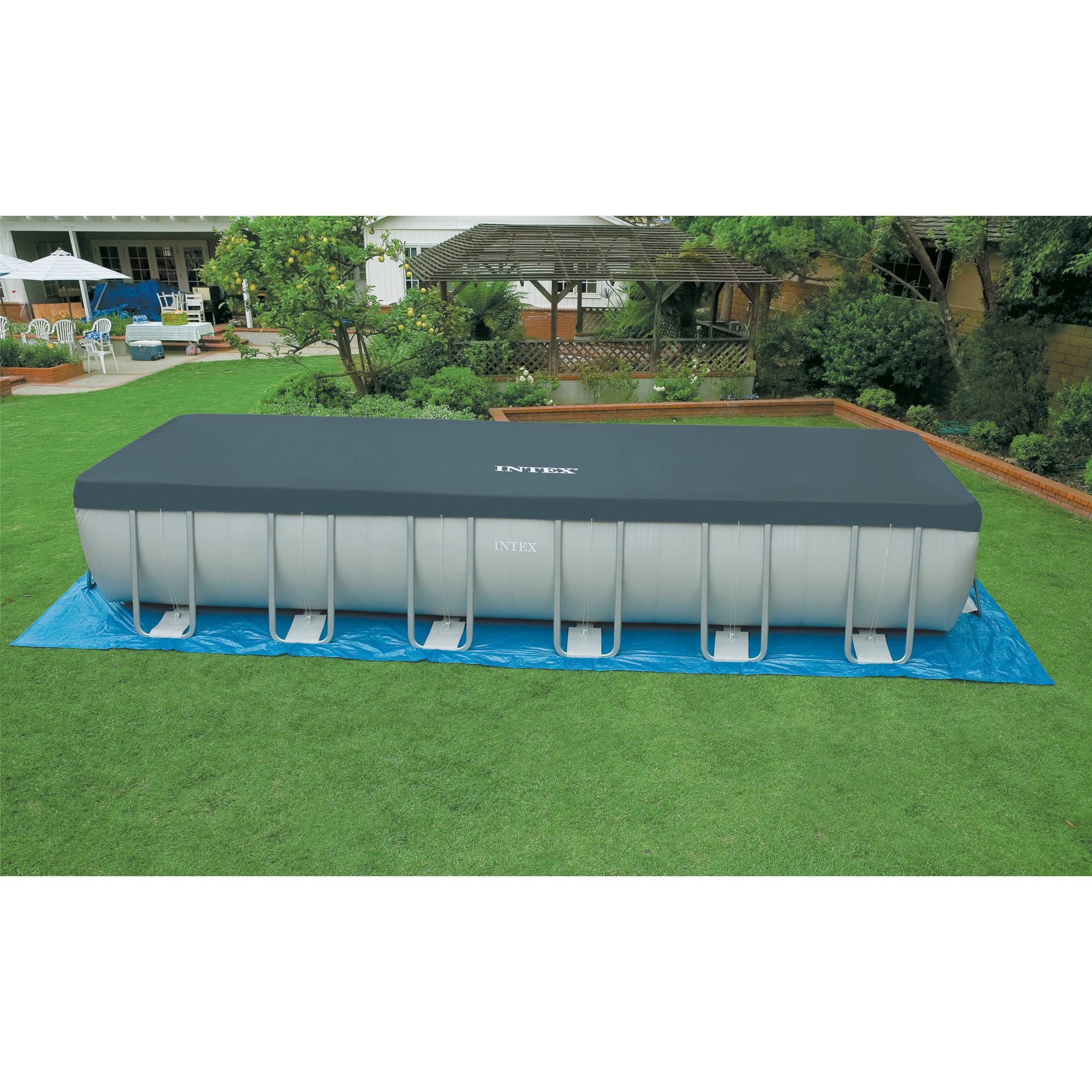 Intex 24' x 12' x 52" Ultra Frame Rectangular Above Ground Swimming Pool with Sand Filter Pump - image 5 of 6