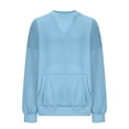thumbnail image 6 of AXXD Womens Tops Dressy Casual Tunic Basic Summer 2024 Long Sleeves Casual Shirts Color Round Neck Pokets Sweatshirt Pullover Loose Tunic Tops, 6 of 7