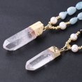 thumbnail image 4 of Pearl Necklace Knotted Rope White Crystal Drop Pendant for Women, 4 of 6