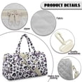 thumbnail image 7 of Garronmavis Large Quilted Duffle Bag for Women Purple Butterfly Leopard Print Weekender Travel Gym Carry On Overnight Tote Bag with Zipper Pockets for Dance, 7 of 7