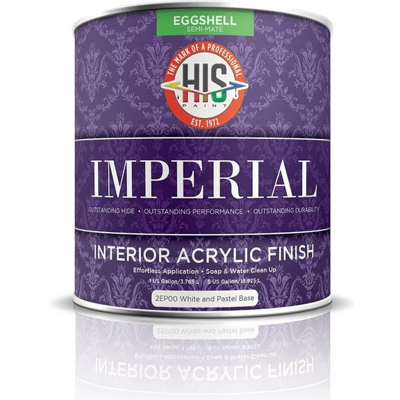 His Paint 4FP00-1 1 gal Imperial Interior Flat White Paint - Pack of 4
