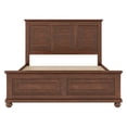 thumbnail image 4 of Mirightone Wood Queen Bed Frame with Tall Headboard and Footboard, USB Charging Station, Rustic Queen Panel Bed with Under Bed Storage, Farmhouse Style, Noise-Free, Walnut, 4 of 9