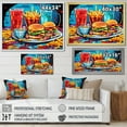 thumbnail image 4 of Designart "Fast Food Feast Pop Art Hamburger Meal II" Food & Beverage Floater Framed Canvas Print, 4 of 7