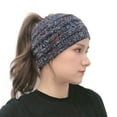 thumbnail image 2 of Deals Ausyst Headbands for Women And Winter Knitted Headband Horsetail HAT Wool And Plush Hair Band Pullover Hat Clearance, 2 of 8