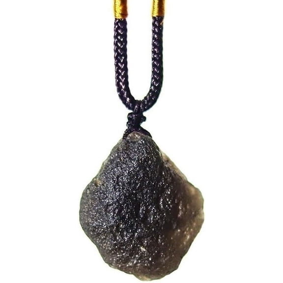 Saffordite Cintamani Stone Necklace,Raw Cintaman Tektites,Meteorite Obsidian Stone