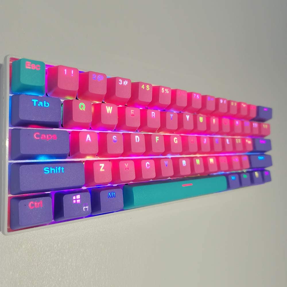 61 Pbt Purple Keycaps For 60 Percent Keyboard Ducky One 2 Mini Keycaps Set Backlit For Cherry Mx And Gateron Switches 60 Mechanical Keyboard Rk61 Apex Pro 2 Anime Joker Walmart Com