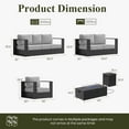 thumbnail image 7 of LayinSun Oversized Aluminum Outdoor Furniture Set, 5 Piece Patio Sofa Sets with Fire Pit Table, Deep Seating and Upgraded 6-inch Cushions for Porch, Balcony, Deck, 7 of 7