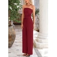 thumbnail image 4 of Conjunto de Dos Piezas para Mujer PRETTYGARDEN Tejido Acanalado Vino Tinto XL, 4 of 8