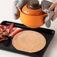 thumbnail image 3 of 4 Pack Handwoven Rattan Coasters,Table Woven Trivet for Hot Dishes Plates Cup,Pot Holder for Table,Heat Resistant Mats, 3 of 7