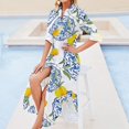 thumbnail image 5 of Robe Chemise à Manches Longues Motif Citron style Méditerranéen Fond Mosaïque Agrumes d'Été Simple Robe de Soirée pour Femmes, 5 of 5