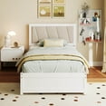 thumbnail image 4 of Costway Twin Size Bed Frame with 2 Storage Drawers Upholstered Headboard Wood Structure, 4 of 10