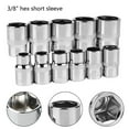 thumbnail image 7 of 3/8" Head Square Drive Ratchet Wrench Socket Hex Keys Socket Bits Metric Double End Hexagons Sleeves 6-32mm Range, 14mm, Tool Set, Hand Tools, 7 of 7