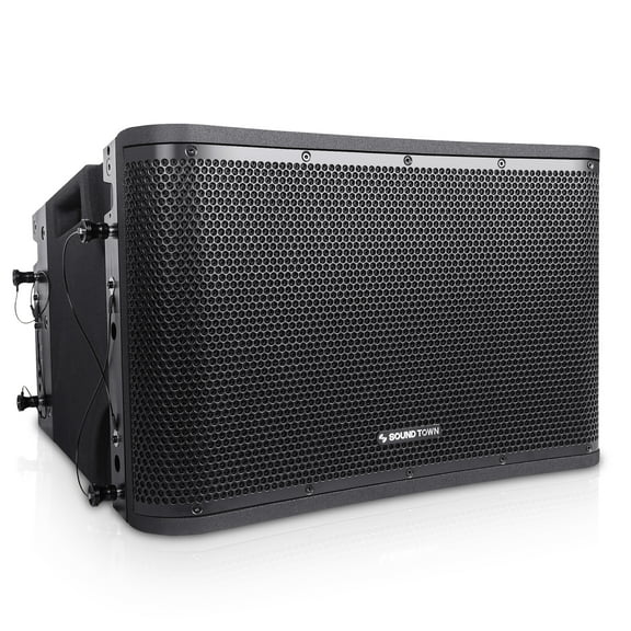 Sound Town ZETHUS Series 12” Powered 2-Way Line Array Loudspeaker System with Onboard DSP, Black for Live Sound, Club, Bar, Restaurant, Church and School (ZETHUS-112BPW)