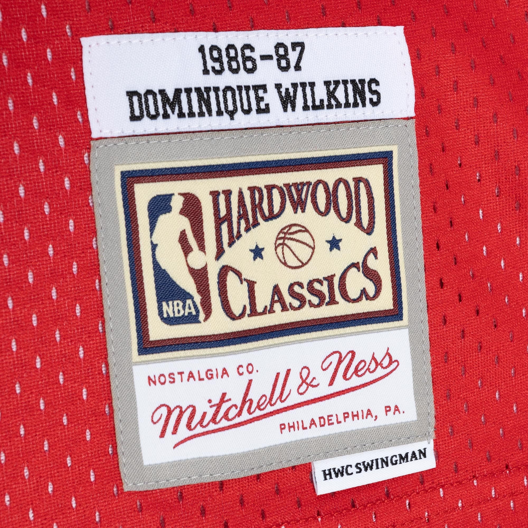 Men's Mitchell & Ness Dominique Wilkins Red Atlanta Hawks Hardwood Classics Off-Court Swingman Jersey