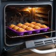 thumbnail image 3 of Silicone Muffin Pan Purple 12-Cup Non-Stick Silicone Baking Mold for Oven Baking Cupcake Muffin Brownie and Homemade Snacks Reusable Food-Grade Baking Tray, 3 of 6