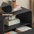 thumbnail image 5 of FANRAL Set of 2 Modern 2 Drawer Nightstands with Charging Station,Wooden Bedside Table End Table with Curved Silhouette & Metal Handles,Black Night Stand, 5 of 7