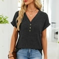 thumbnail image 1 of Xuyuer Womens Cap Short Sleeve T Shirts Summer Tops 2025 V Neck Dressy Casual Fashion Clothes Vacation Outfits, 1 of 8