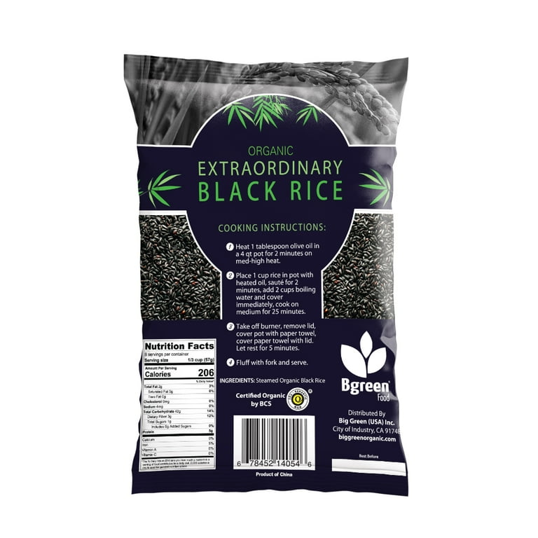 Bgreen Organic Heirloom Black Rice, Non-Glutinous, High