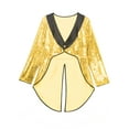 thumbnail image 5 of Haitryli Women's Magician Tailcoat Jacket Fancy Dress Magic Show One-Button Sequin Tail Coat Gold XL, 5 of 7