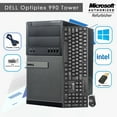 thumbnail image 1 of Dell 990 Tower PC Computer, i5 Intel 2400 @3.10GHz, 8GB RAM 250GB HDD, New Keyboard and Mouse, WiFi, Windows 10 Pro (64bit)-Refurbished, 1 of 3