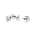 thumbnail image 3 of Boucles d'Oreilles Clous en Or Blanc 14 K avec Diamants Ronds Taille 1/3 ctw, 3 of 4