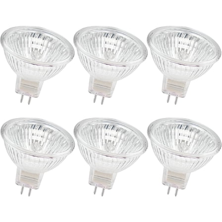 HIBIBUD Halogen Bulbs 12V 50W GU5.3 Bi-Pin Base Spotlight Dimmable Warm White 2700K（6 Pcs）