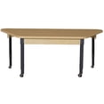 thumbnail image 2 of WOOD DESIGNS Mobile Trapezoidal High Pressure Laminate Table with Adjustable Legs 14-19", 2 of 2