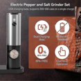 thumbnail image 3 of Adjustable Coarseness USB Rechargeable Salt and Pepper Grinder Set with Charging Base, 3 of 5