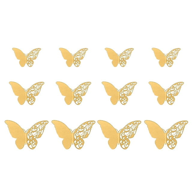 Dsscvnef 3D Three Dimensionals Hollow Pearl Paper Simulation Butterfly Wall Sticker
