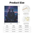 thumbnail image 2 of Sikiie Starry Sky Meditating Chimpanzees Print Canvas Decorative Hanging Painting, Anti-shrinkage Hanging Frame, Suitable for Home, Office Wall Decorations, 2 of 6